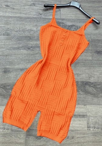 (Real Image)2022 Styles Women Fashion Instagram Styles Strap Front Button Romper