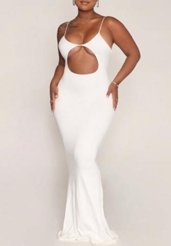 (White)2022 Styles Women Fashion Instagram Styles Black Strap Maxi Dress