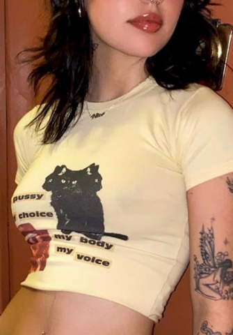 (Real Image)2022 Styles Women Fashion Summer TikTok&Instagram Styles Print Tee