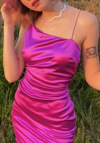 (Real Image)2022 Styles Women Fashion Summer TikTok&Instagram Styles Strap Silk Club Dress