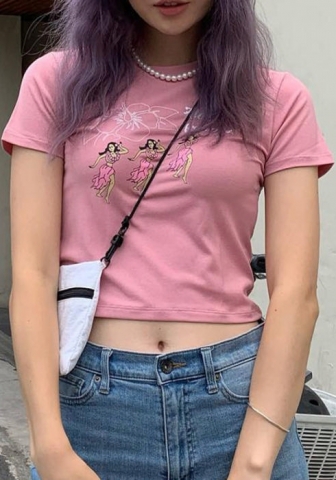 (Real Image)2022 Styles Women Fashion Summer TikTok&Instagram Styles Print Tee