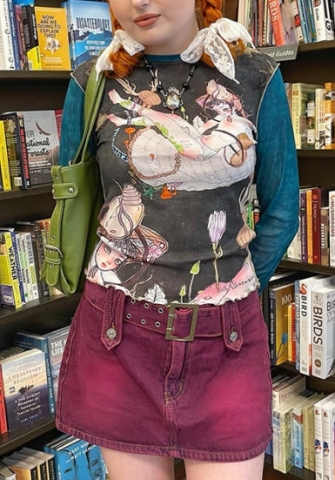 (Real Image)2022 Styles Women Fashion Summer TikTok&Instagram Styles Mesh Print Long Sleeve Tee