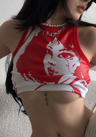 (Real Image)2022 Styles Women Fashion Summer TikTok&Instagram Styles Print Tank Tops