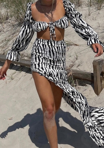 (Real Image)2022 Styles Women Fashion Summer TikTok&Instagram Styles Print Zebra Maxi Dress