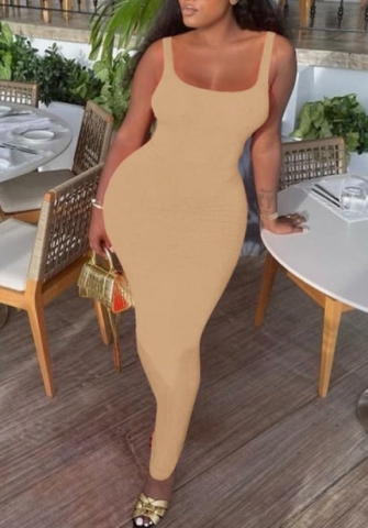 (Khaki)2022 Styles Women Fashion Summer TikTok&Instagram Styles Strap Maxi Dress