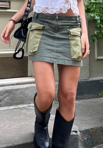 (Real Image)2022 Styles Women Fashion Summer TikTok&Instagram Styles Contrast Color Skirts