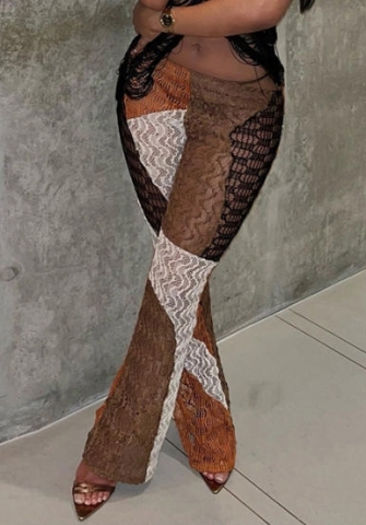 (Real Image)2022 Styles Women Fashion Summer TikTok&Instagram Styles Print Coffee Long Pants