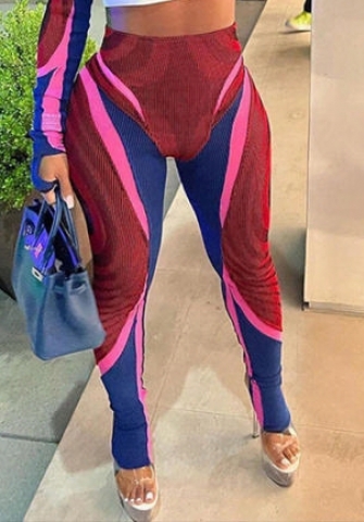 (Only Long Pants)(Real Image)2022 Styles Women Fashion Summer TikTok&Instagram Styles Print Red Long Pants