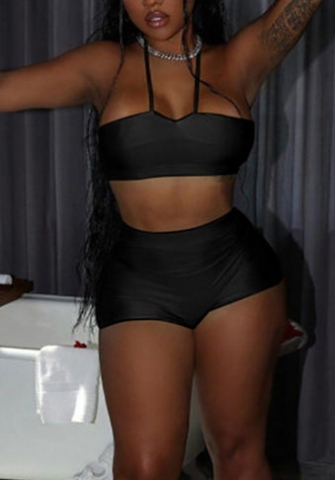 (Black)2022 Styles Women Fashion Summer TikTok&Instagram Styles Short Two Piece Suit