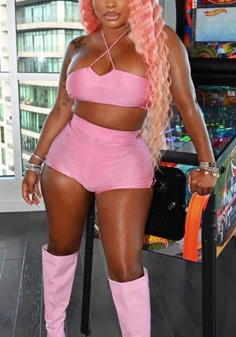 (Pink)2022 Styles Women Fashion Summer TikTok&Instagram Styles Short Two Piece Suit
