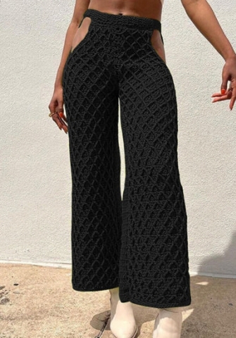 (Black)2022 Styles Women Fashion Summer TikTok&Instagram Styles Cut Out Lace Long Pants