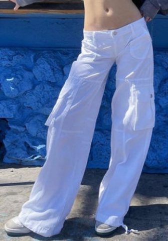 (White)2022 Styles Women Fashion Summer TikTok&Instagram Styles Loose Long Pants