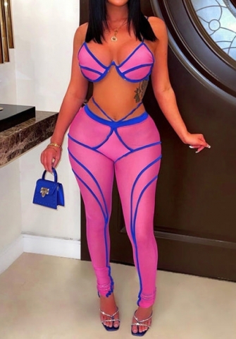 (Rose)2022 Styles Women Fashion Summer TikTok&Instagram Styles Mesh Tie Two Piece Suit