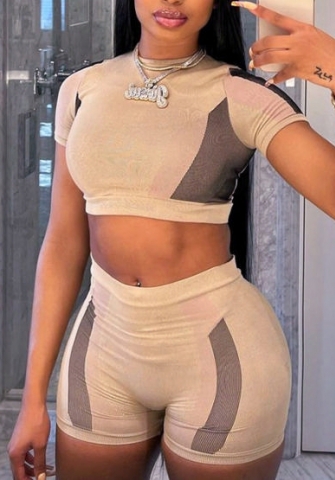(Real Image)2022 Styles Women Fashion Summer TikTok&Instagram Styles Contrast Color Short Two Piece Suit