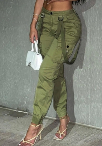 (Real Image)2022 Styles Women Fashion Summer TikTok&Instagram Styles Green Long Pants