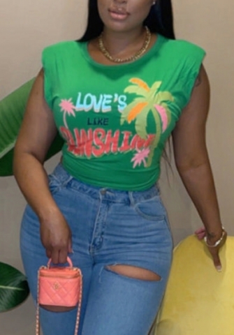 (Real Image)2022 Styles Women Fashion Summer TikTok&Instagram Styles Green Sleeveless Tops