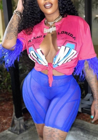 (Real Image)2022 Styles Women Fashion Summer TikTok&Instagram Styles  Open Print Tassel Tee