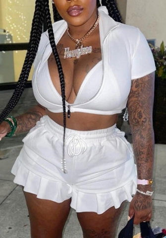 (Real Image)2022 Styles Women Fashion Summer TikTok&Instagram Styles Ruffle Short Two Piece Suit