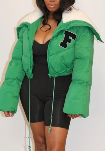 (Green)2022 Styles Women Fashion Summer TikTok&Instagram Styles Letter F Front Zipper Coat