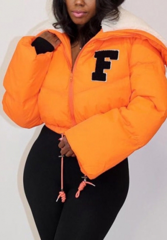 (Orange)2022 Styles Women Fashion Summer TikTok&Instagram Styles Letter F Front Zipper Coat