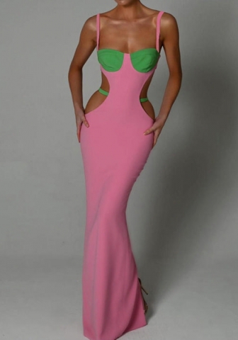 (Real Image)2022 Styles Women Fashion Summer TikTok&Instagram Styles Pink Maxi Dress