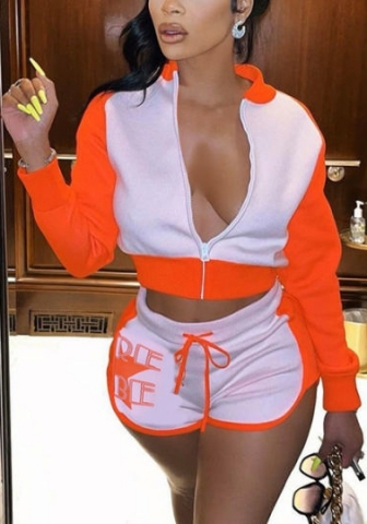 (Real Image)2022 Styles Women Fashion Summer TikTok&Instagram Styles Hoodie Front Zipper Short Two Piece Suit