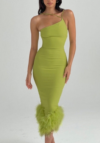 (Real Image)2022 Styles Women Fashion Summer TikTok&Instagram Styles Single Shoulder Maxi Dress