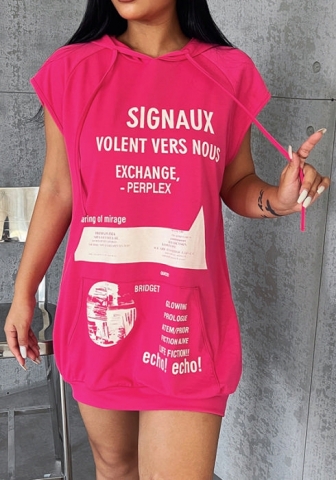 (Real Image)2022 Styles Women Fashion Summer TikTok&Instagram Styles Hoodie Sleeveless Mini Dress