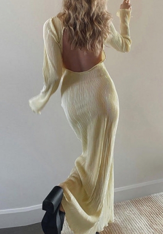 (Khaki)2022 Styles Women Fashion Summer TikTok&Instagram Styles Backless Maxi Dress