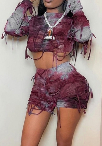 (Real Image)2022 Styles Women Fashion Summer TikTok&Instagram Styles Ripped Short Two Piece Suit