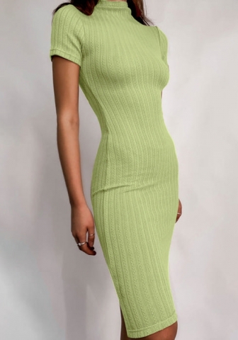 (Real Image)2022 Styles Women Fashion Summer TikTok&Instagram Styles Short Sleeve Cotton Midi Dress