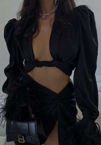 (Black)2022 Styles Women Fashion Summer TikTok&Instagram Styles Front Tie Tops