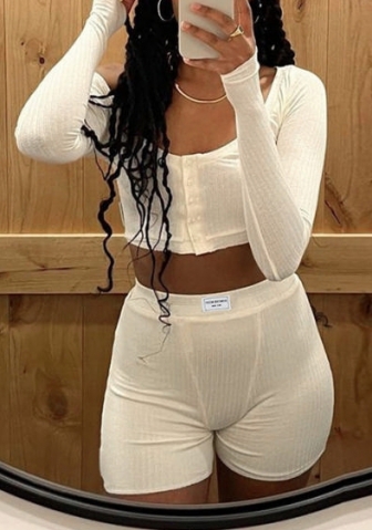 (White)2022 Styles Women Fashion Summer TikTok&Instagram Styles Short Two Piece Suit