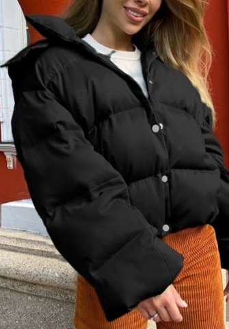 (Black)2022 Styles Women Fashion Summer TikTok&Instagram Styles Hoodie Front Button Coats