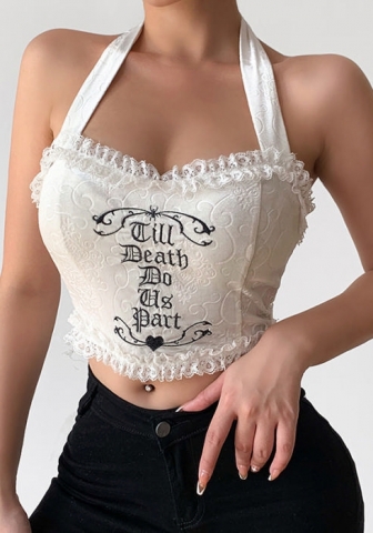 (Real Image)2022 Styles Women Fashion Summer TikTok&Instagram Styles Halter Lace Side Tank Tops