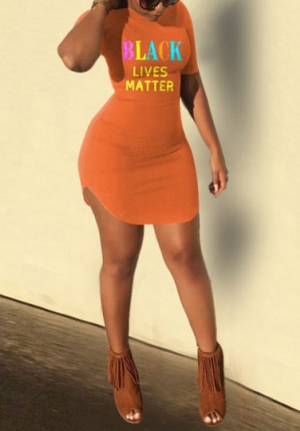 (Real Image)2022 Styles Women Fashion Summer TikTok&Instagram Styles Print Letter Short Sleeve Mini Dress