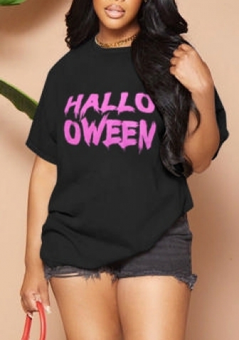 (Real Image)2022 Styles Women Fashion Summer TikTok&Instagram Styles Black Print Letter Short Sleeve Tee