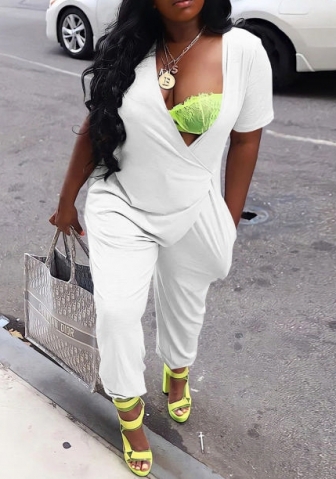 (Real Image)2022 Styles Women Fashion Summer TikTok&Instagram Styles Solid Color Loose Jumpsuit