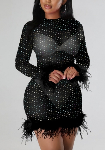 (Real Image)2022 Styles Women Fashion Summer TikTok&Instagram Styles Sequin Long Sleeve Mini Dress