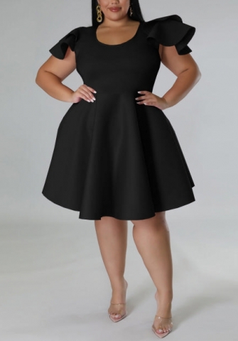 (Plus Size)(Real Image)2022 Styles Women Fashion Summer TikTok&Instagram Styles Ruffle Hem Midi Dress