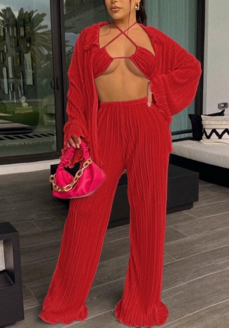 (Red)2022 Styles Women Fashion Summer TikTok&Instagram Styles Three Piece Suit