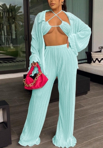 (Light Blue)2022 Styles Women Fashion Summer TikTok&Instagram Styles Three Piece Suit