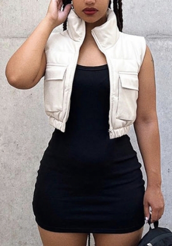 (Only Coat)(Real Image)2022 Styles Women Fashion Summer TikTok&Instagram Styles Sleeveless Front Zipper Coat