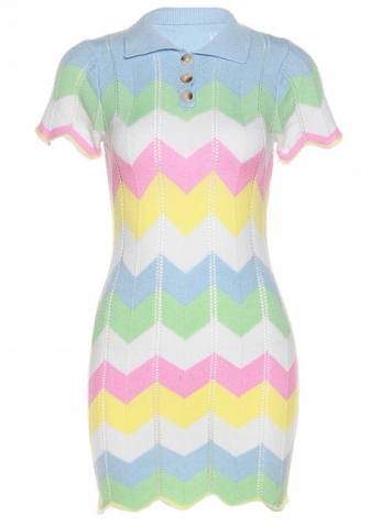 (Real Image)2022 Styles Women Fashion Summer TikTok&Instagram Styles Contrast Color Sweater Long Sleeve Mini Dress