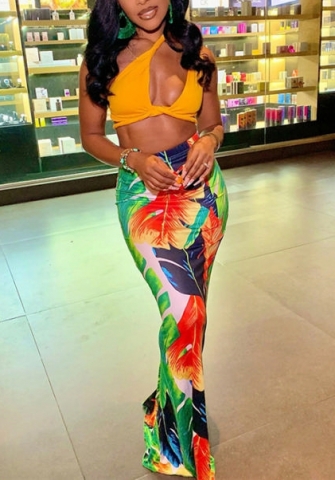 (Only Skirts)(Real Image)2022 Styles Women Fashion Summer TikTok&Instagram Styles Green Floral Skirts