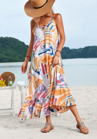 (Real Image)2022 Styles Women Fashion Summer TikTok&Instagram Styles  Loose  Floral Maxi Dress