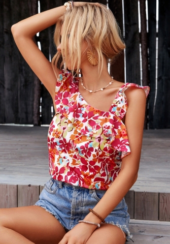 (Real Image)2022 Styles Women Fashion Summer TikTok&Instagram Styles Floral Tops