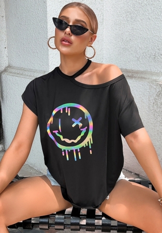 (Real Image)2022 Styles Women Fashion Summer TikTok&Instagram Styles Black Tee
