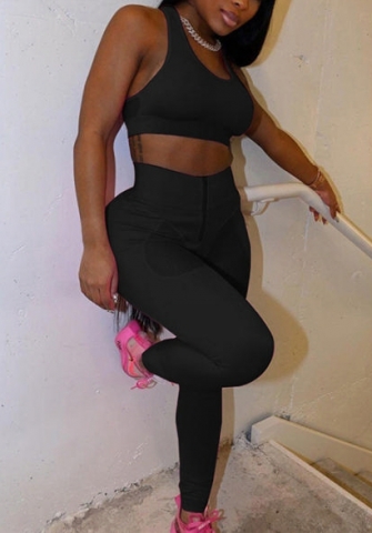 (Black)2022 Styles Women Fashion Summer TikTok&Instagram Styles Mesh Two Piece Suit