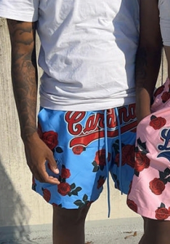 (Blue)2022 Styles Women Fashion Summer TikTok&Instagram Styles Print Floral Short Pants